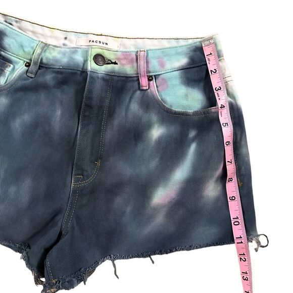 PacSun ~ High Rise Festival Tie Dye Cutoff shorts ~ size 27 - Picture 11 of 12
